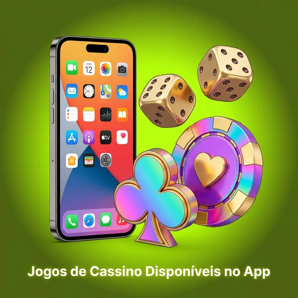 Jogos de cassino no app: slots, roleta e blackjack ao vivo de Pragmatic Play e Evolution Gaming