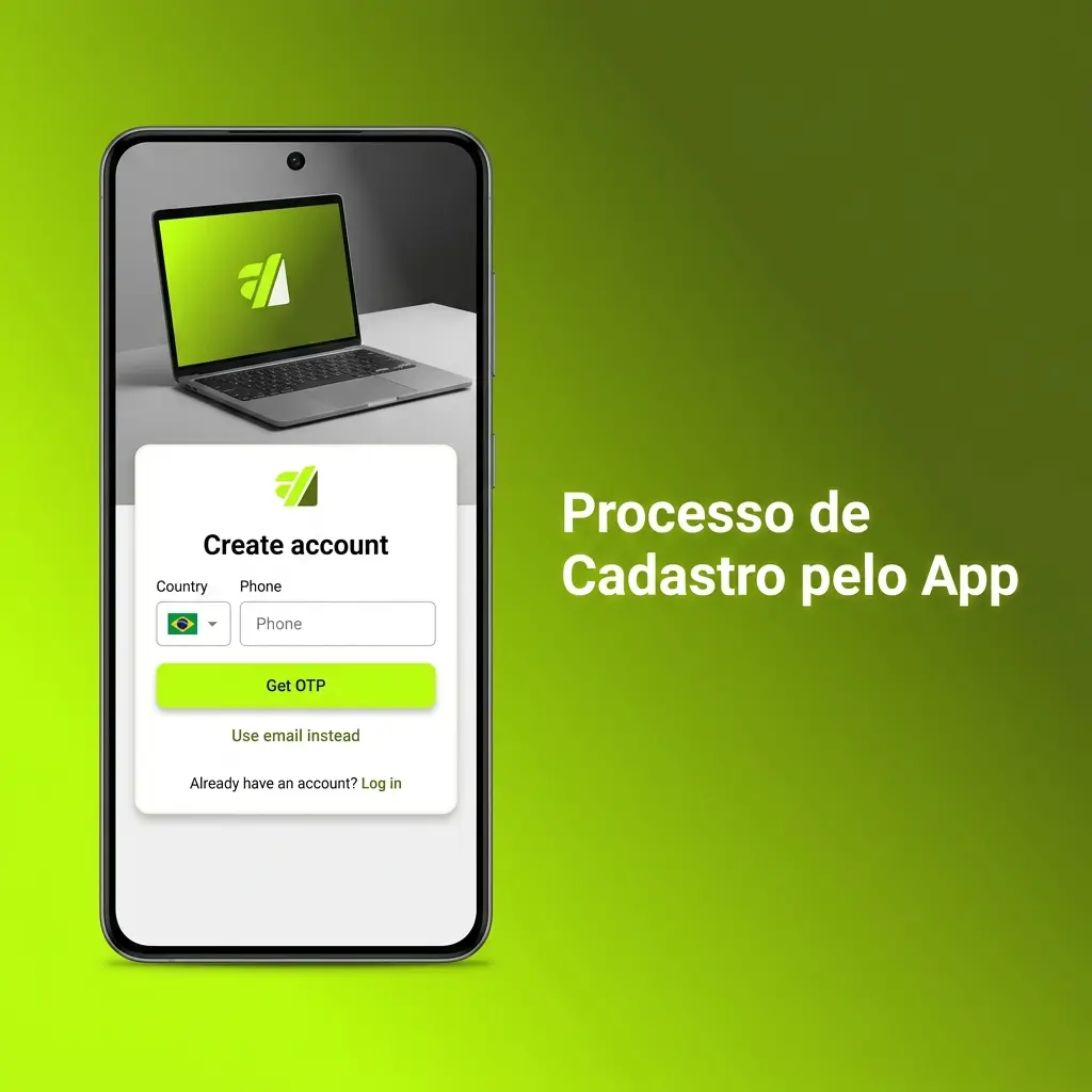 Cadastro no app ApostaOnline B2xbet com formulário de dados pessoais e ativação de bônus de boas-vindas
