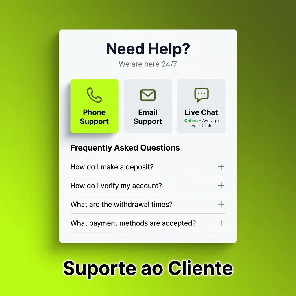 Suporte ao cliente ApostaOnline B2xbet com chat ao vivo 24/7, e-mail e FAQ disponíveis em português