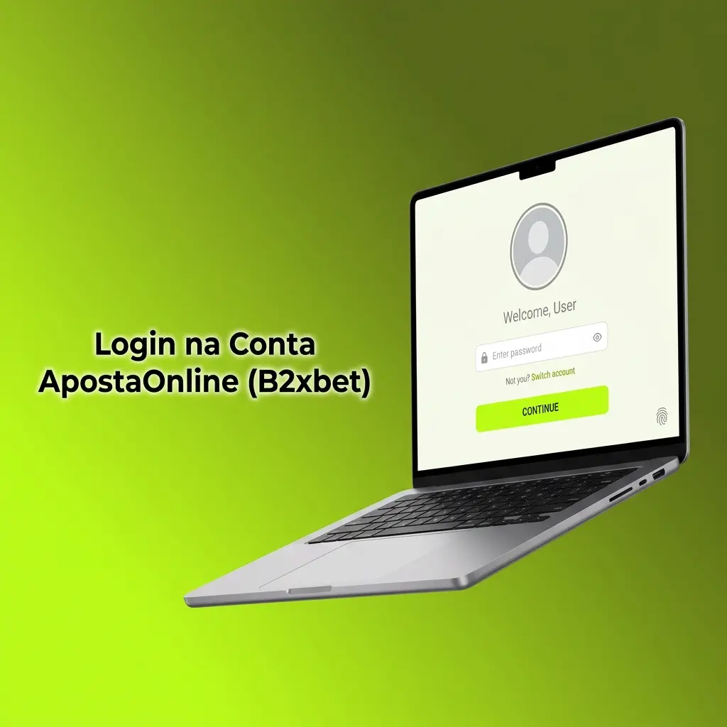 Tela de login da conta ApostaOnline B2xbet com campos de e-mail e senha para acesso rápido