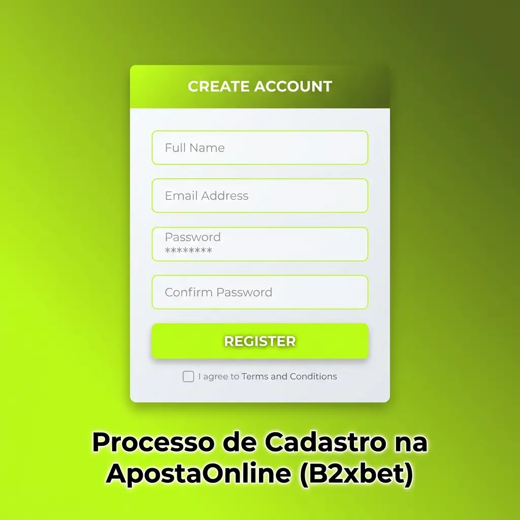 Passo a passo do processo de cadastro na ApostaOnline B2xbet com formulário, e-mail e depósito via Pix